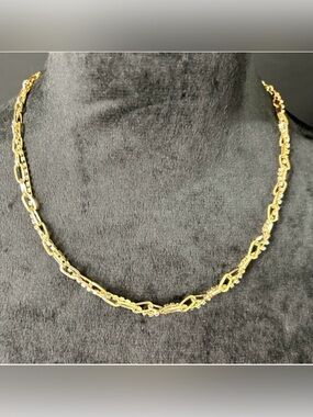 Ettika 18K Gold Plated Rhinestone Geometric Link Statement Choker NWT
